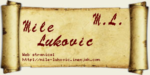 Mile Luković vizit kartica